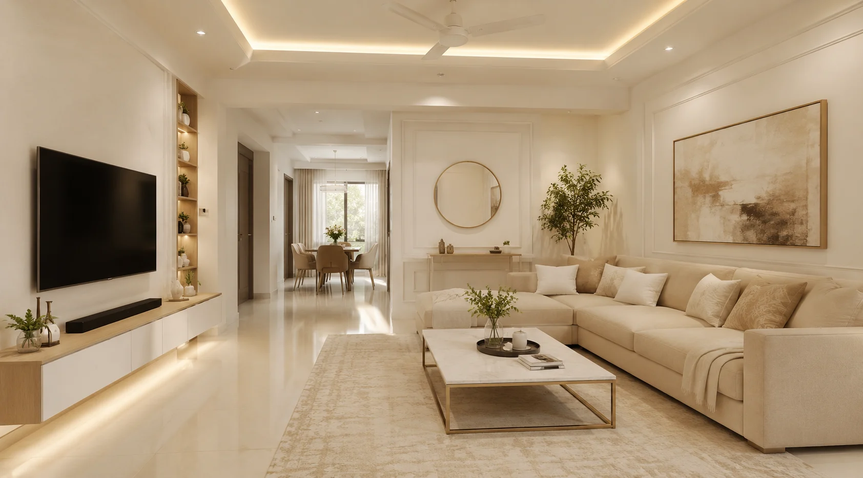 Beige and White Combination