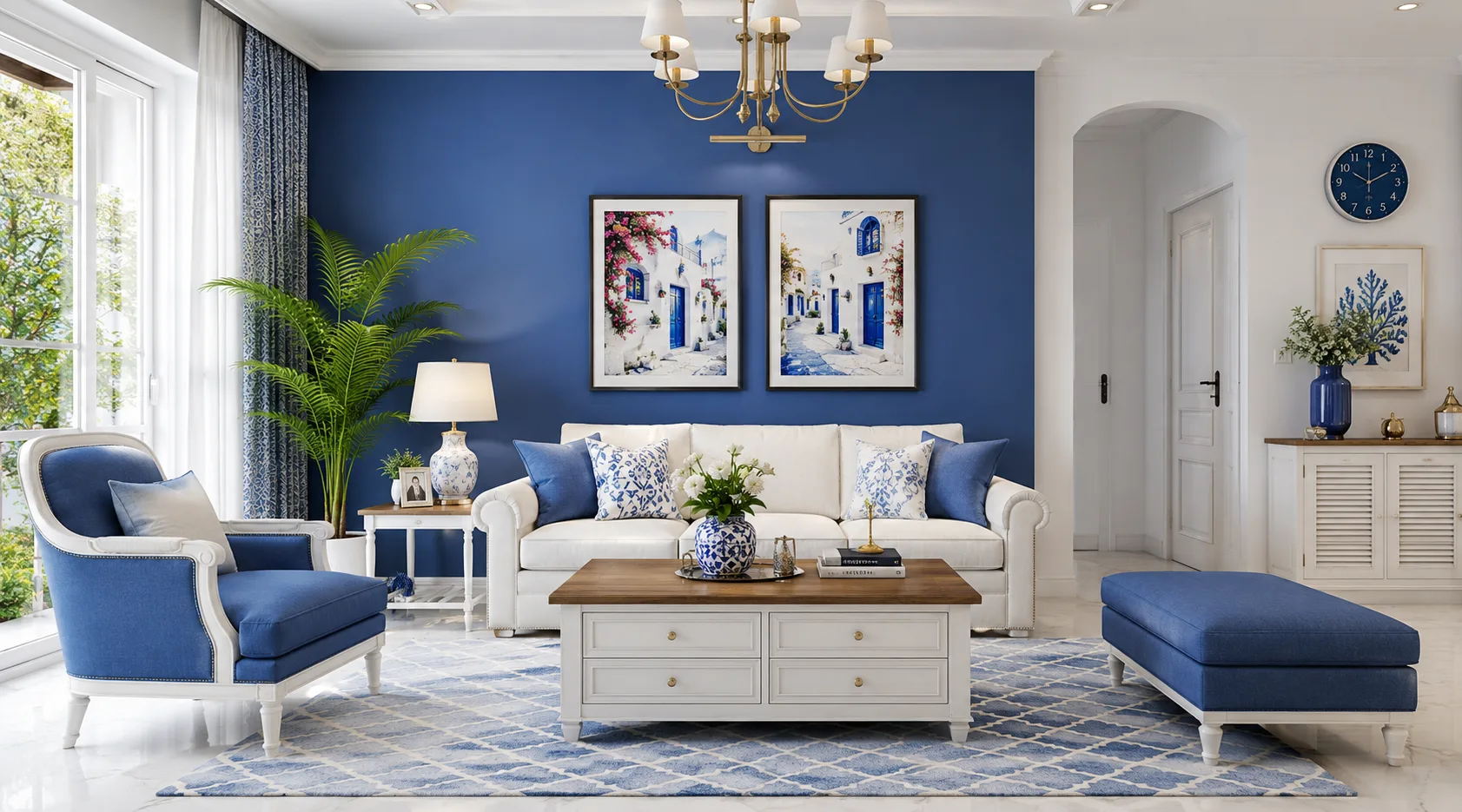 Blue and White Combination