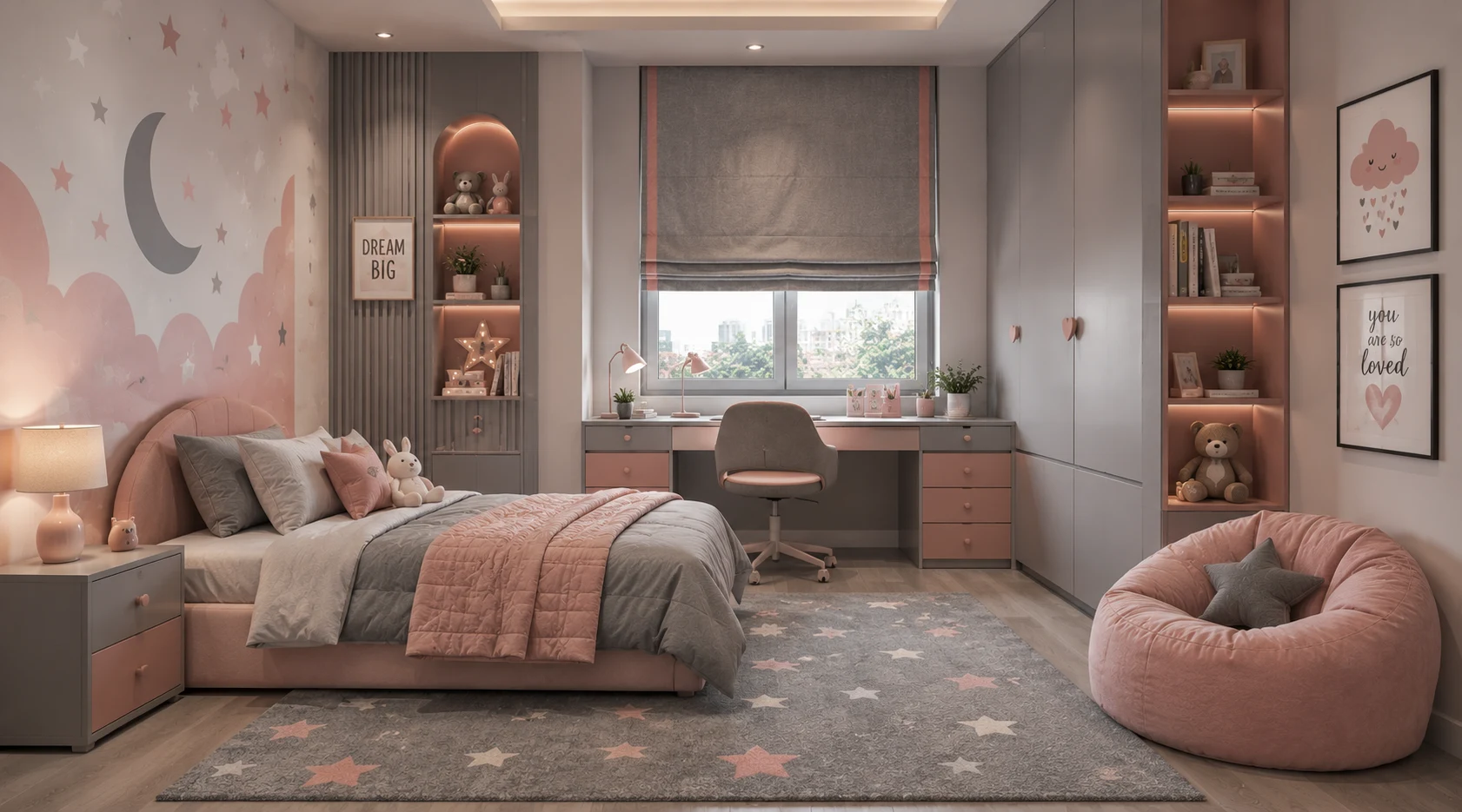 Pink and Grey Combination