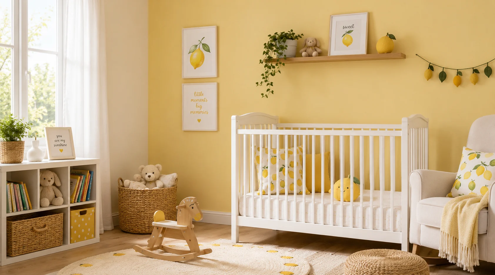 children's room Sunshine Yellow + Crisp White colour combinations