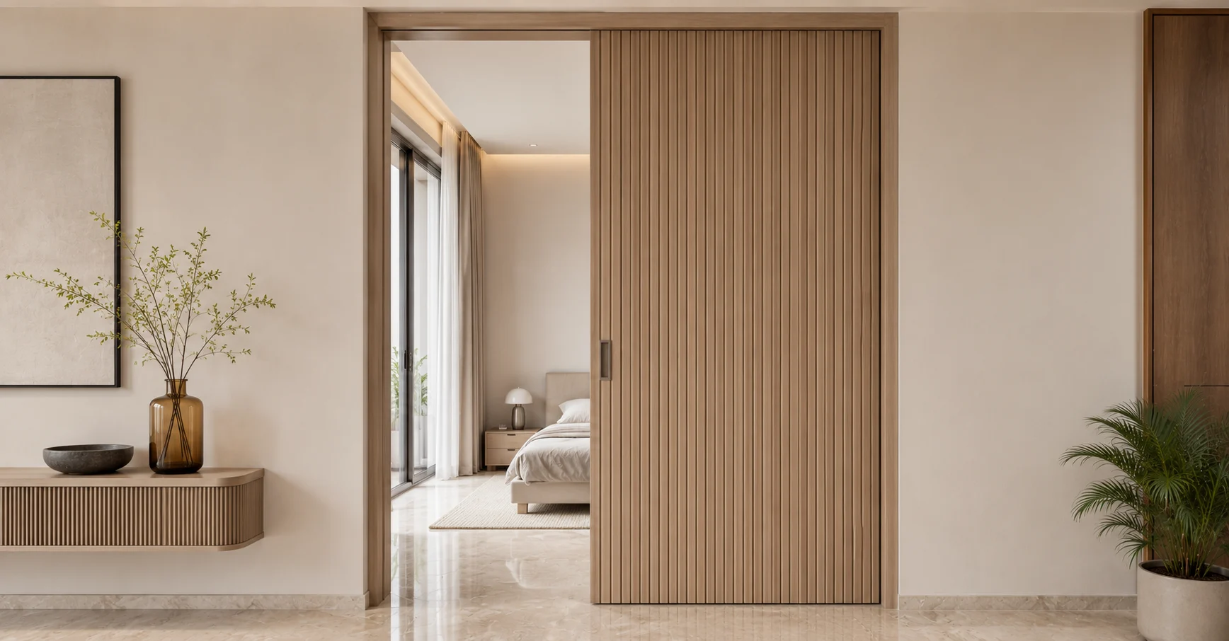 Sliding Pocket Door with Hidden Track