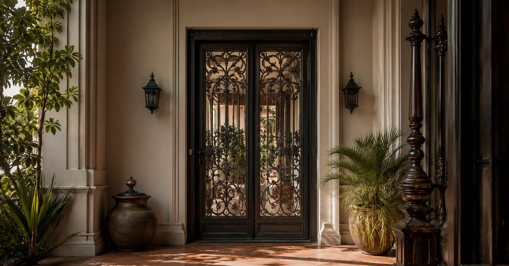 Wrought Iron Door with Grille Work