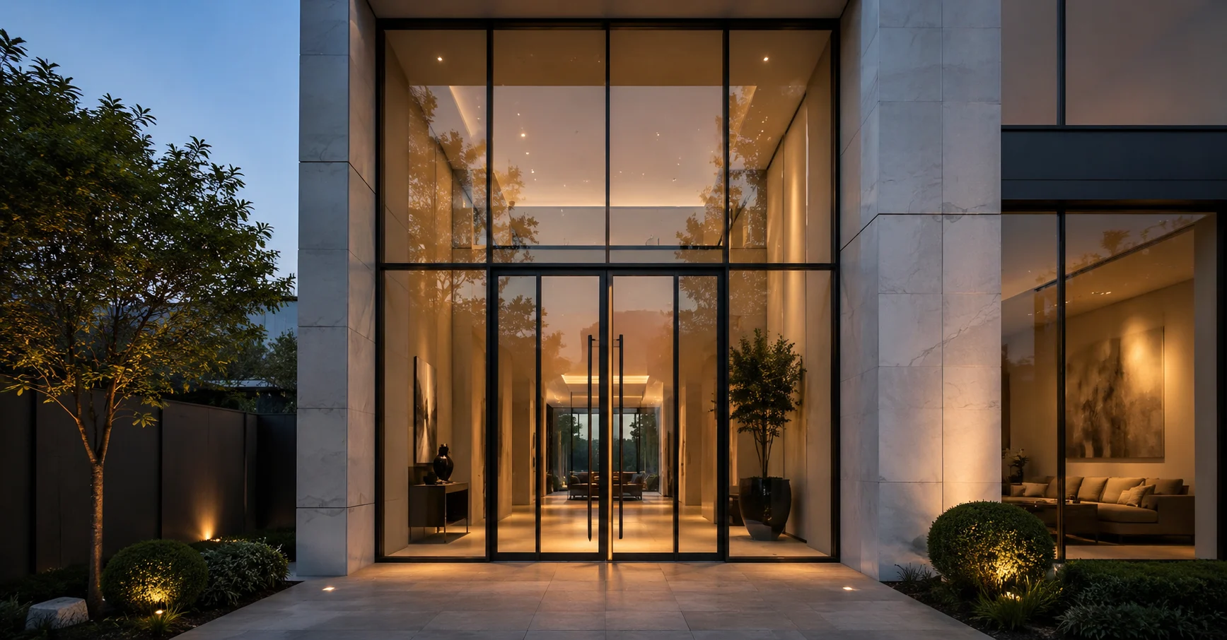 Glass and Metal Contemporary Entry