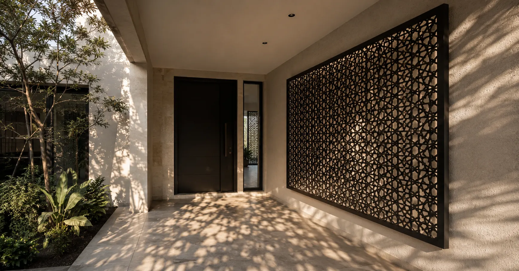 Indo-Western Fusion Entrance with Jaali Work