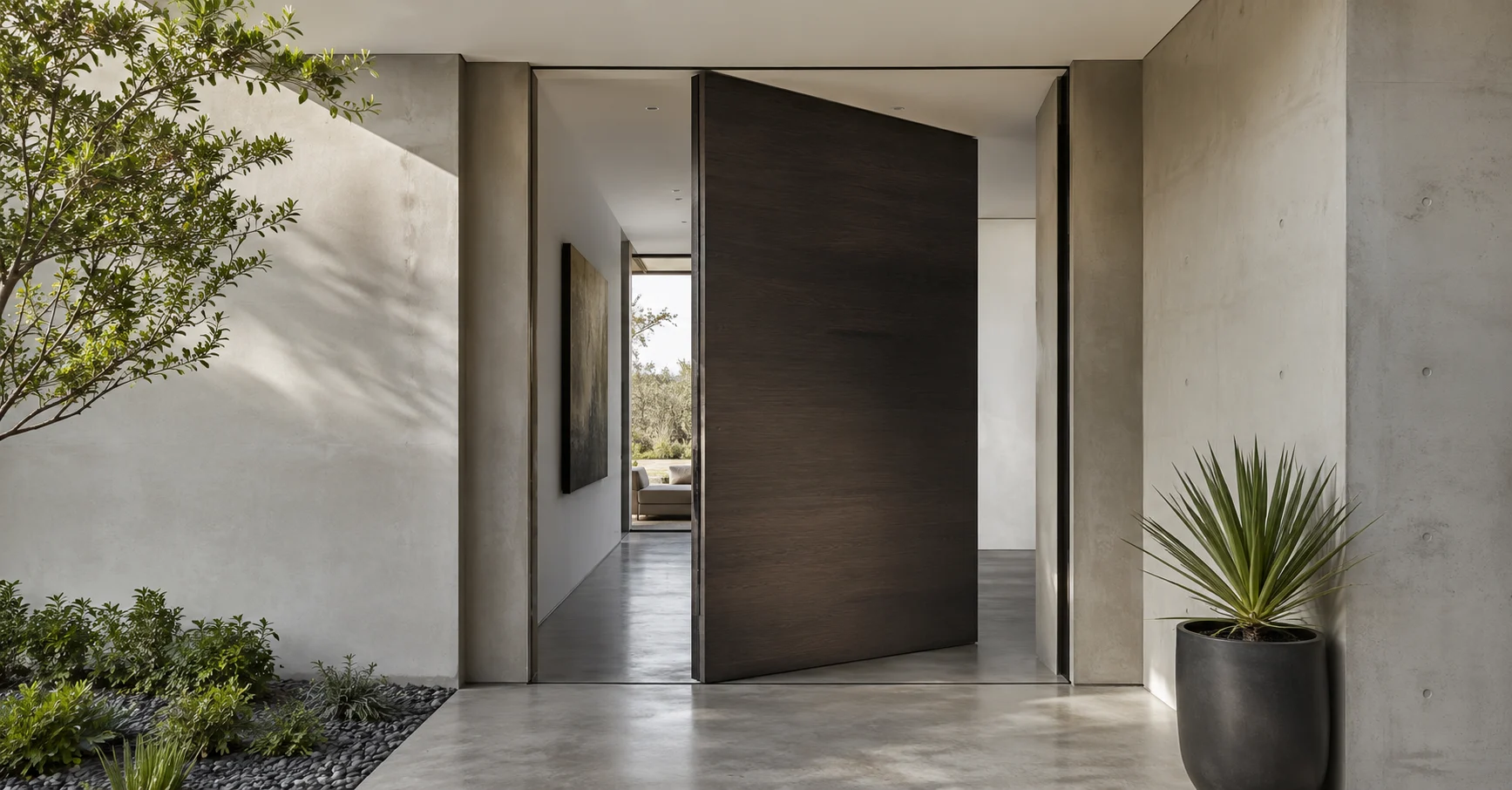 Minimalist Pivot Door Entry
