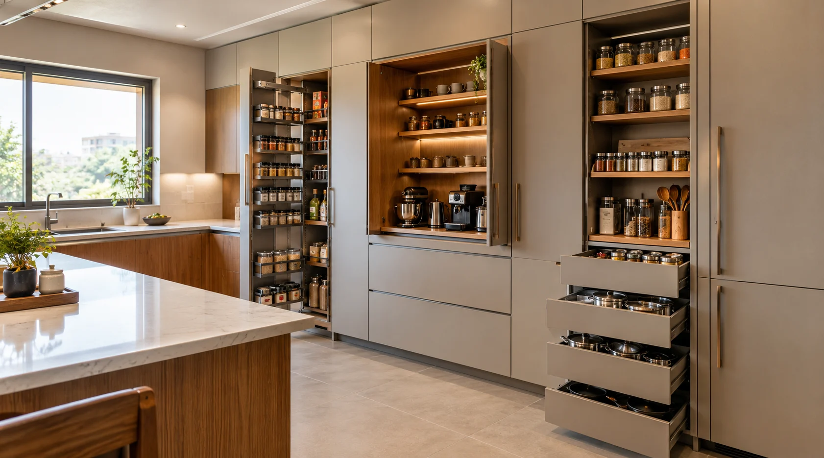 Concealed Storage and Appliance Garages